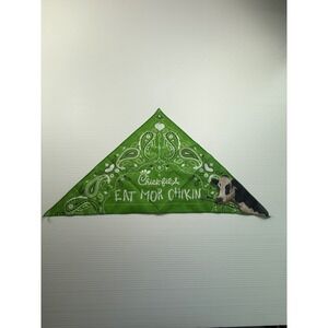 Chick-fil-A Eat‎ Mor Chikin Green Paisley Cow Triangle Bandana Scarf 2016